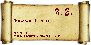 Noszkay Ervin névjegykártya